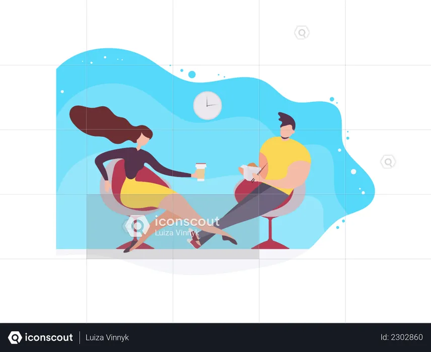 Employees enjoying break time  Illustration