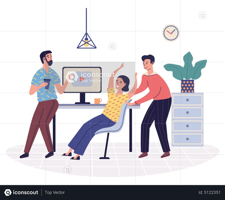 Employees enjoying break time  Illustration