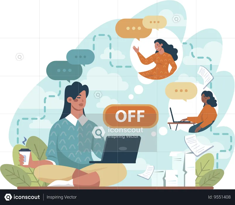 Employees faces internet outrage while working from home  Illustration