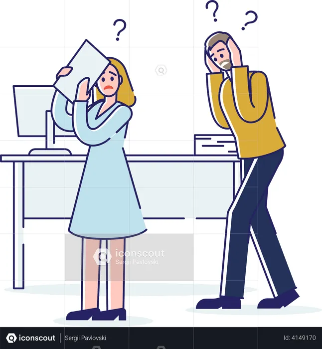 Employees feeling stress on deadline  Illustration