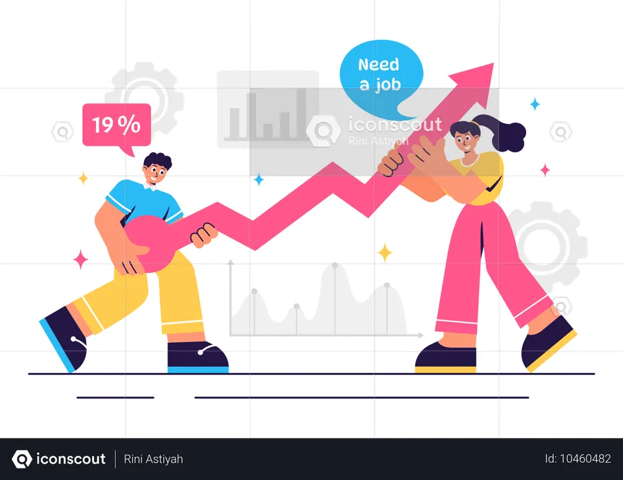 Employees Holding Unemployment Rate  Illustration