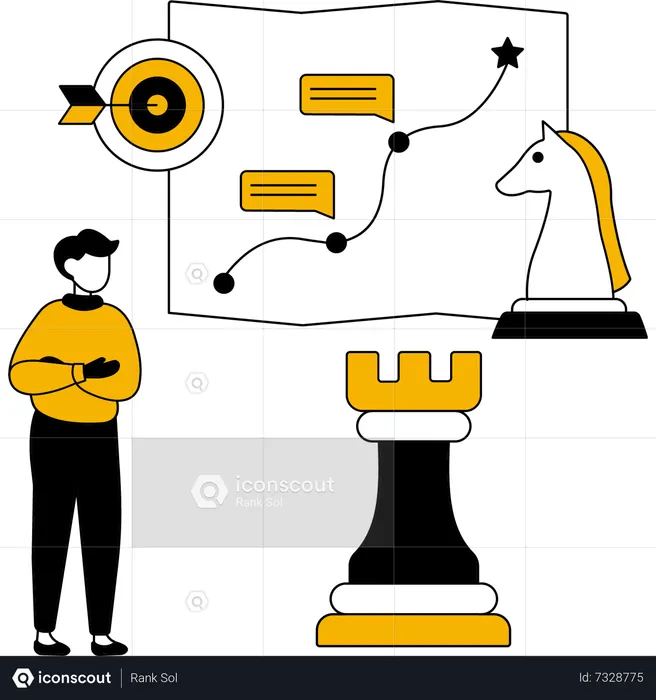 Employees making Strategy  Illustration