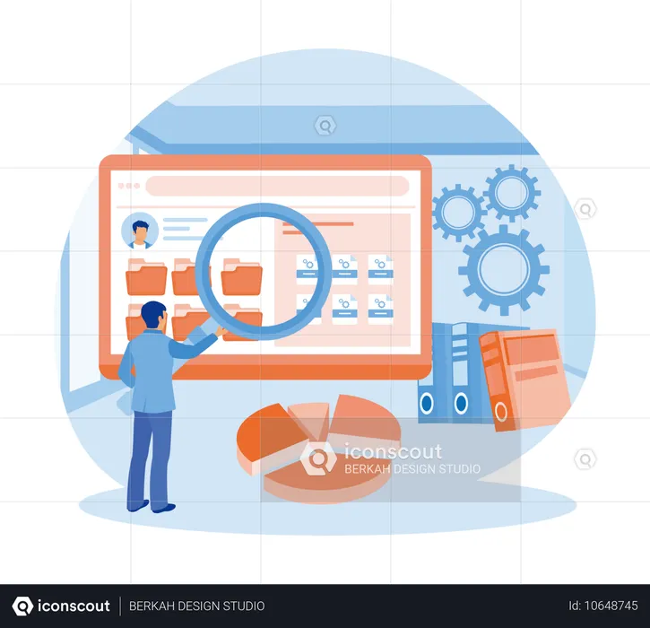 Employees Search And Index File Documents  Illustration