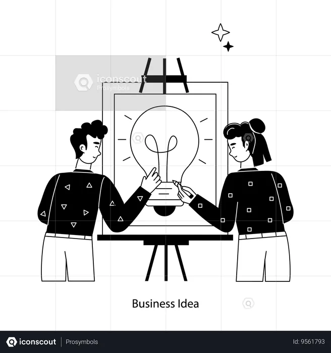 Employees Sharing Creative Ideas  Illustration