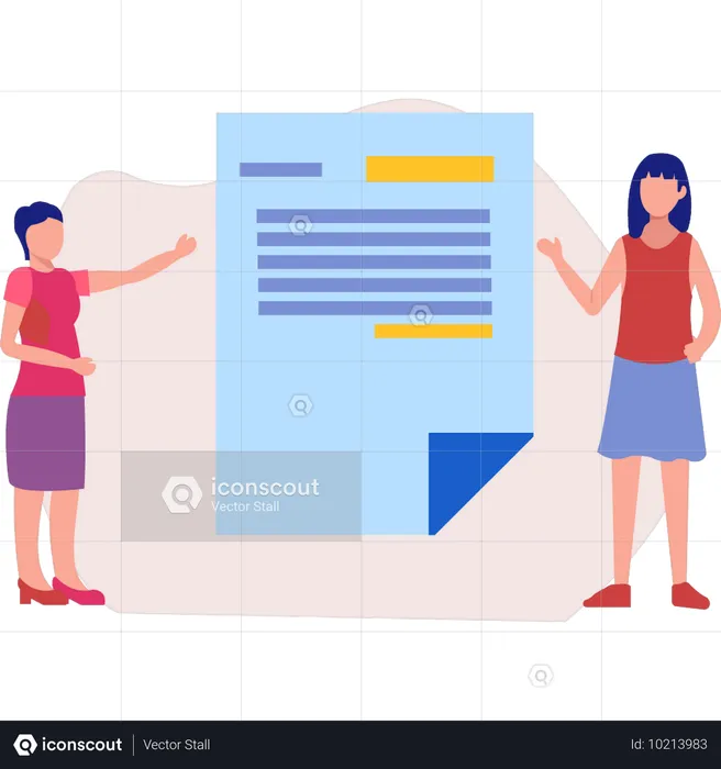 Employees showing about business document  Illustration