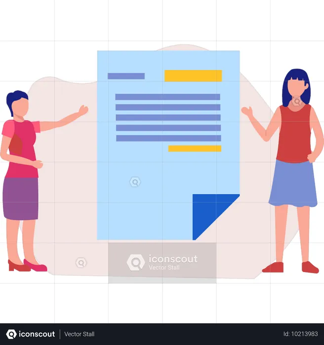 Employees showing about business document  Illustration