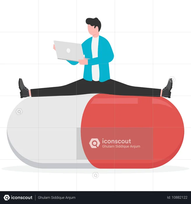 Employees sit and work capsules  Illustration