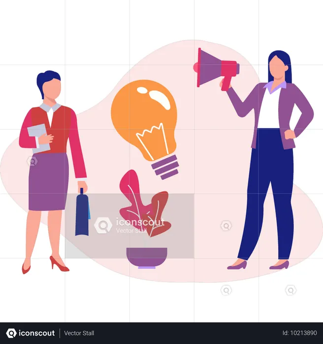 Employees talking about business ideas  Illustration