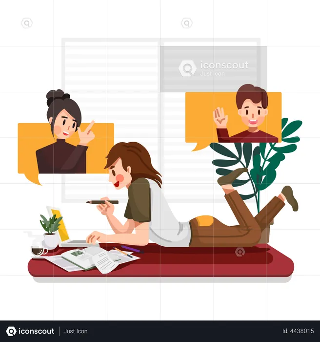 Employees working from home  Illustration