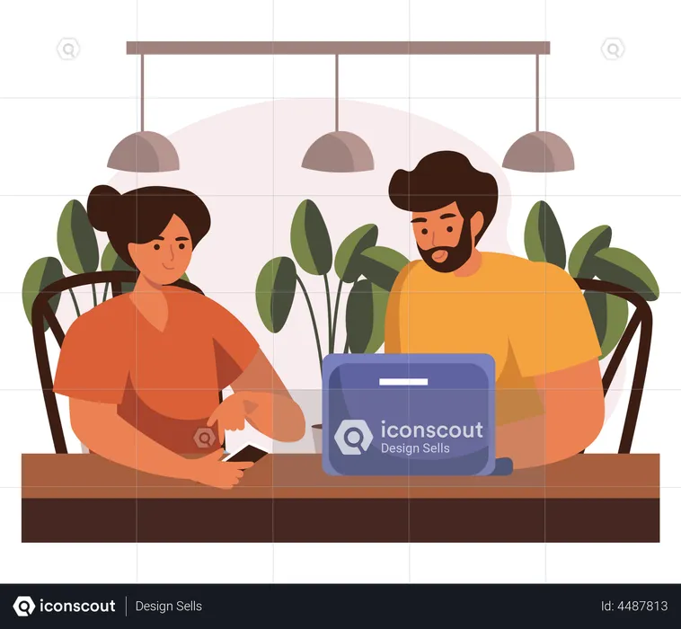 Employees working in office  Illustration