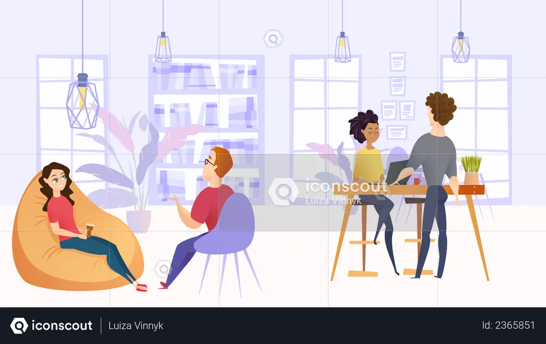 Employees working in office  Illustration