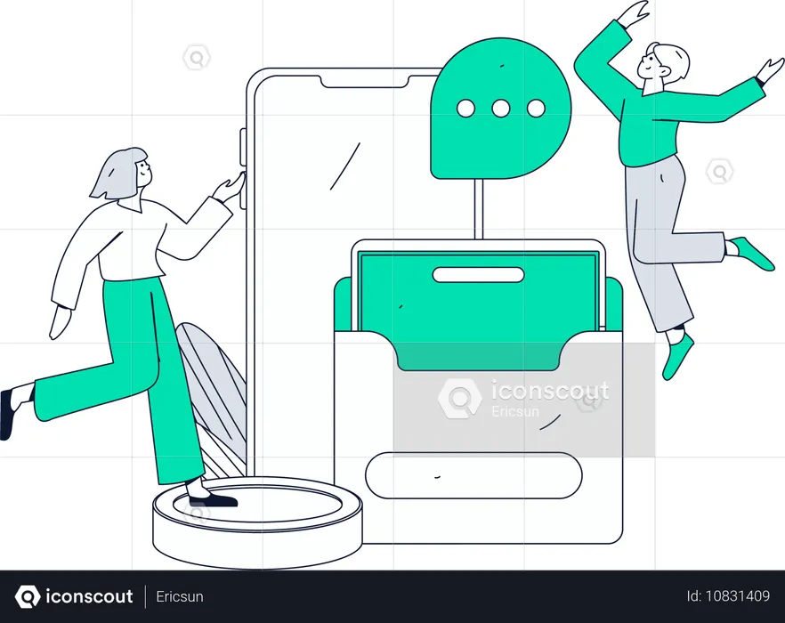 Employees working on Customer Referral scheme  Illustration