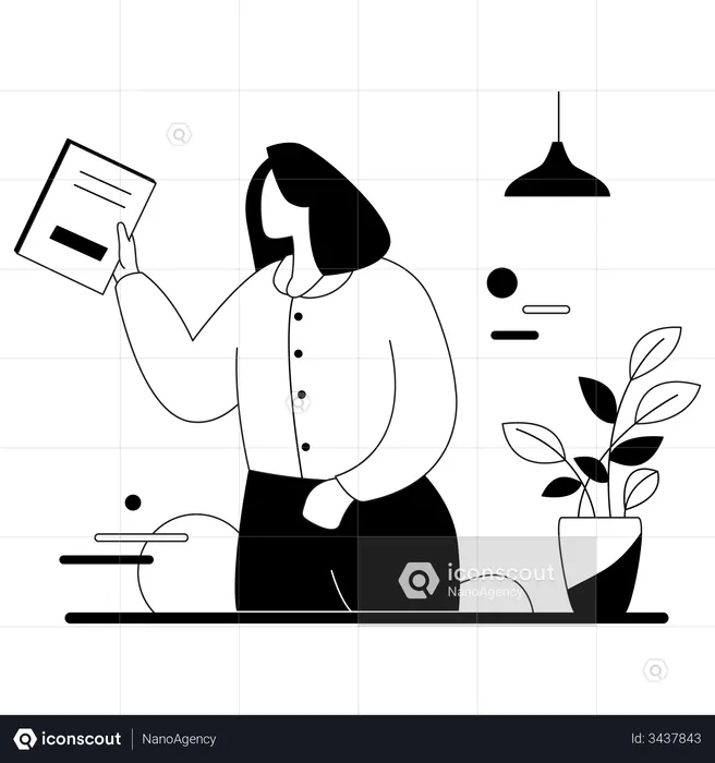 Employer submitting financial report  Illustration