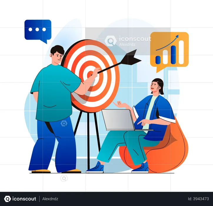 Employers discussing business strategy  Illustration