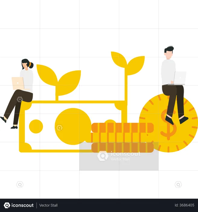 Employers doing financial planning  Illustration