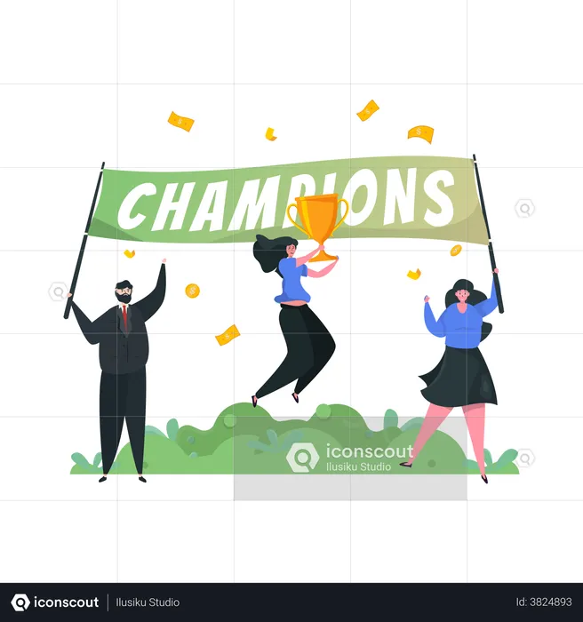 Get trophy champion celebration  Illustration