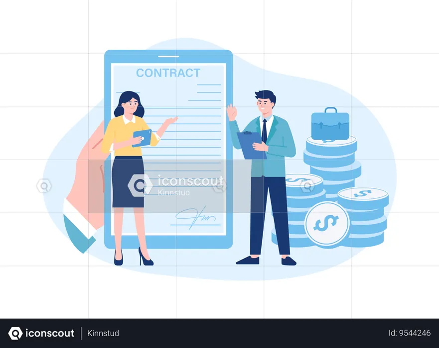 Employment contract ties  Illustration