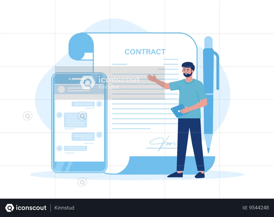 Employment contract ties  Illustration