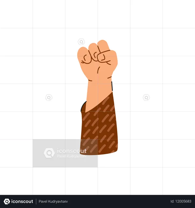 Empoderamiento del puño en alto  Ilustración
