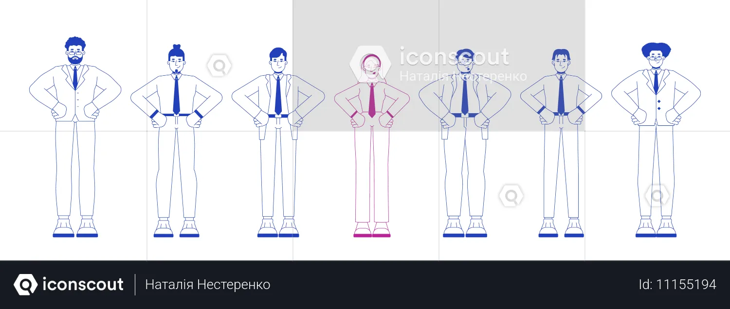 비즈니스 팀을 이끄는 강력한 여성  일러스트레이션