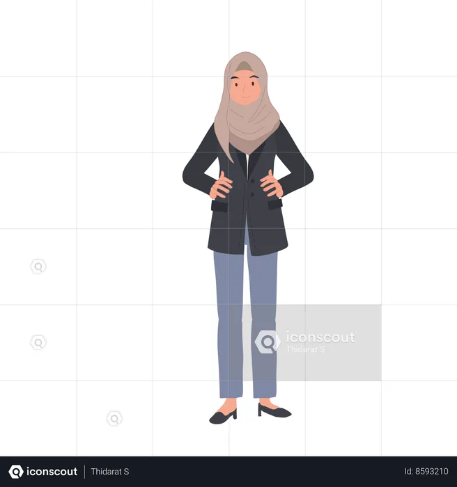Empowering Businesswoman in Hijab  Illustration