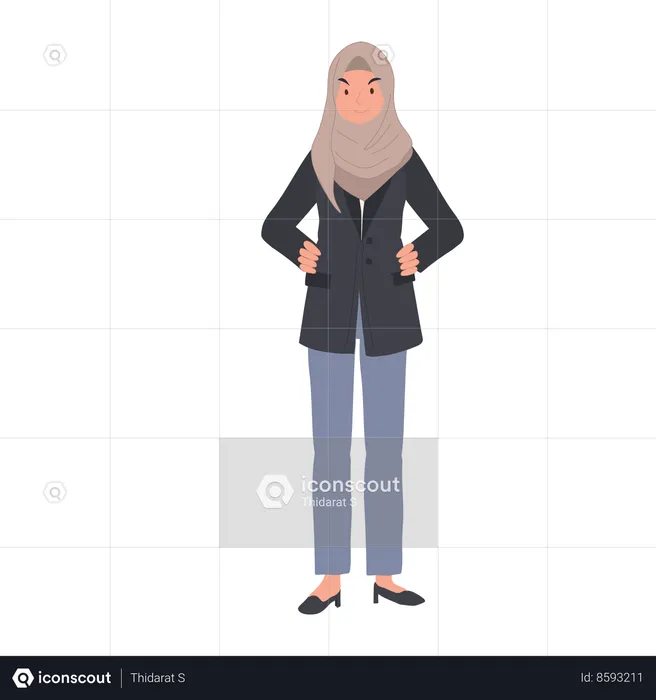 Empowering Businesswoman in Hijab  Illustration