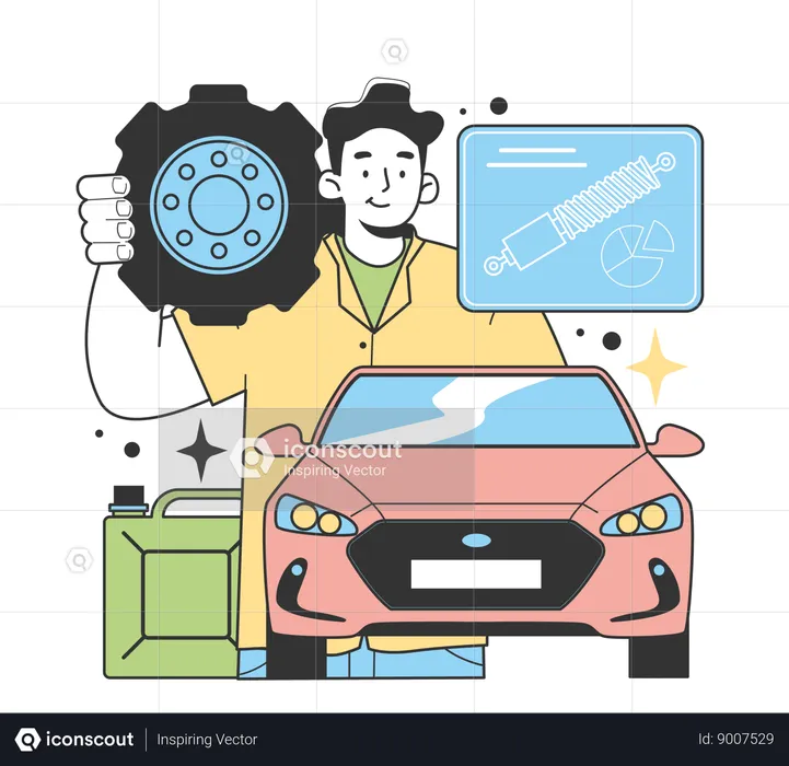 Empresa de serviços automotivos  Ilustração