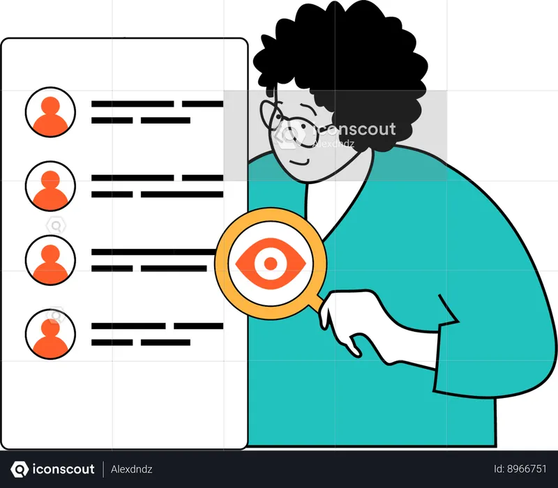 Empresaria busca nuevo empleado  Ilustración