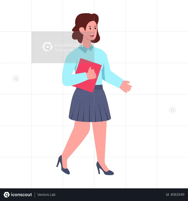Mujer de negocios caminando  Ilustración