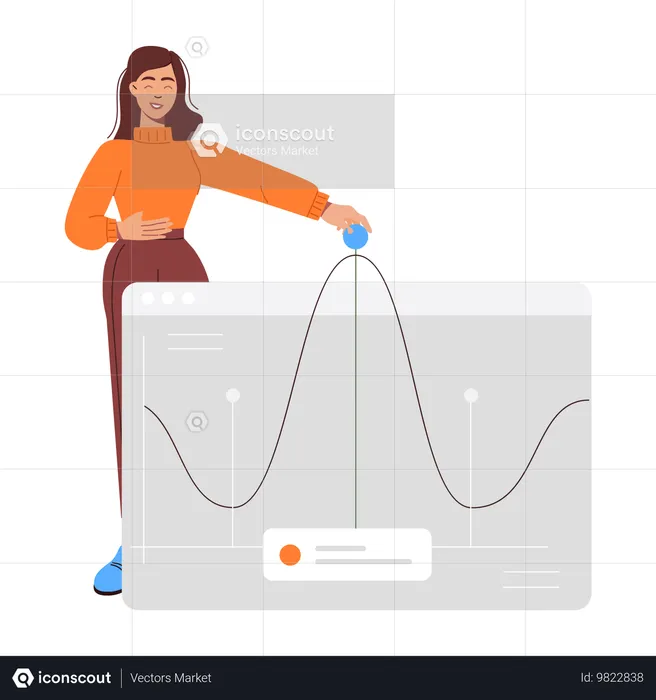 Empresária fazendo analista de dados  Ilustração