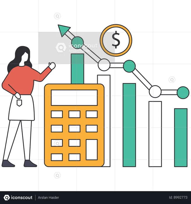 Empresária fazendo recuperação financeira  Ilustração