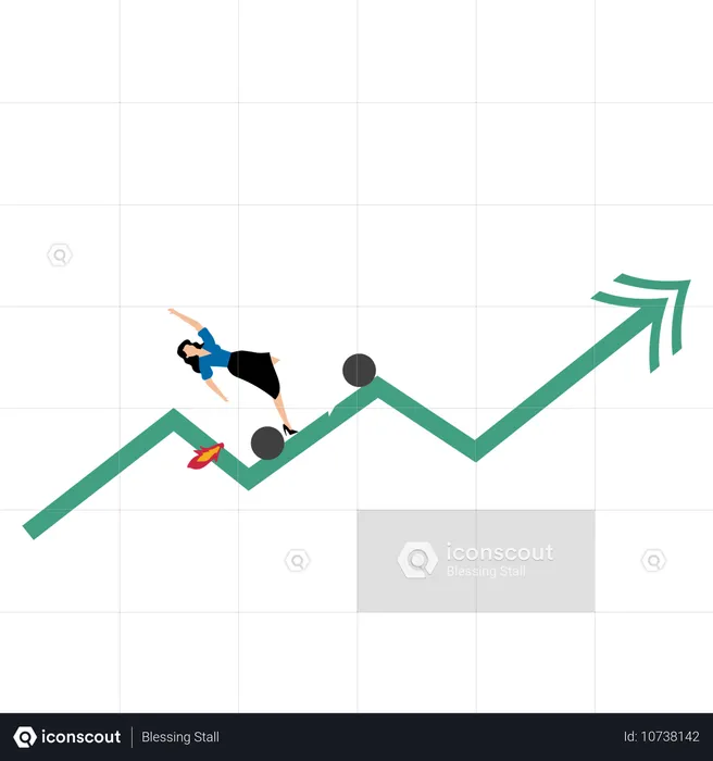 Empresaria frente a la inestabilidad económica  Ilustración