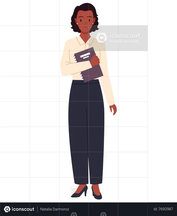 Mujer de negocios, tenencia, informe  Ilustración