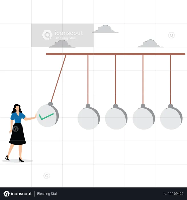 Mulher de negócios trabalhando na caixa de seleção de negócios  Ilustração