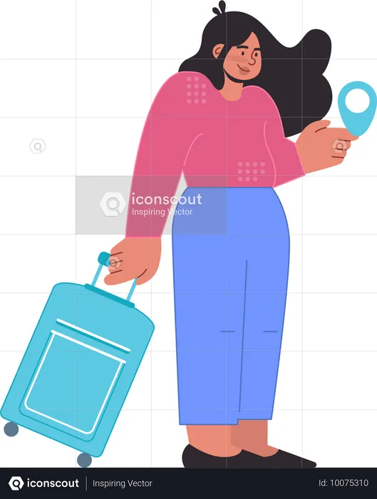 Mujer de negocios yendo a un viaje internacional  Ilustración