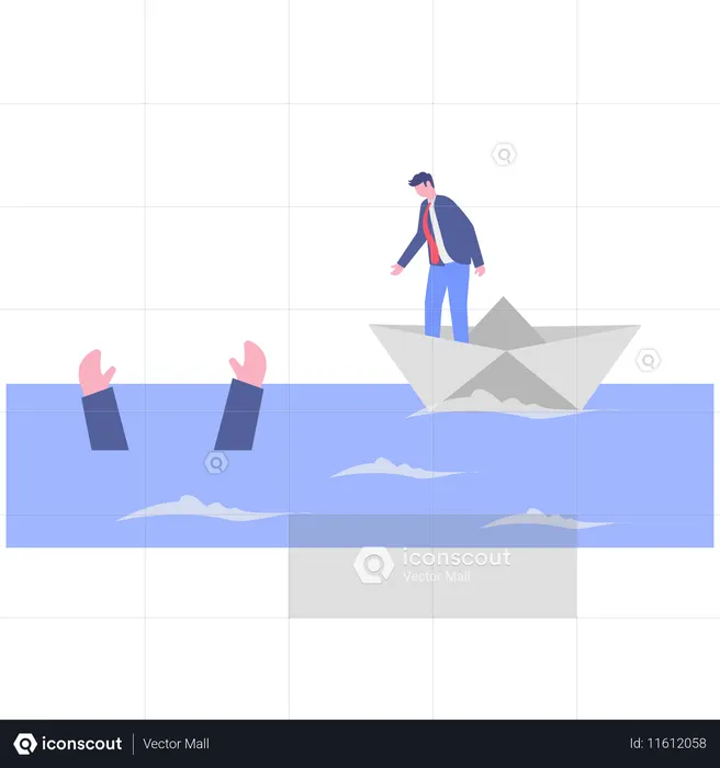 Empresário ajudando parceiro falido  Ilustração
