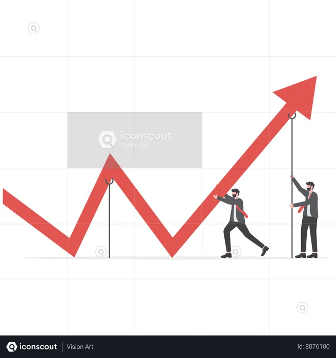 Empresario arreglando un gráfico financiero decreciente con una herramienta para detener la pérdida Minimizar las pérdidas para obtener ganancias  Ilustración