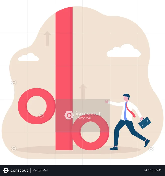 Empresário aumenta taxa de crescimento  Ilustração