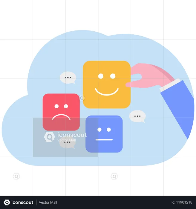Empresário coletando feedback do cliente  Ilustração
