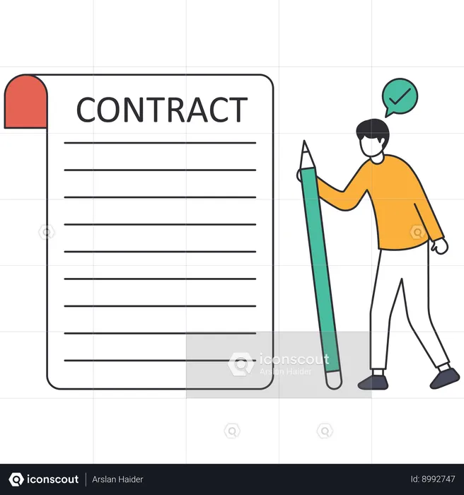 Empresário com acordo de contrato  Ilustração