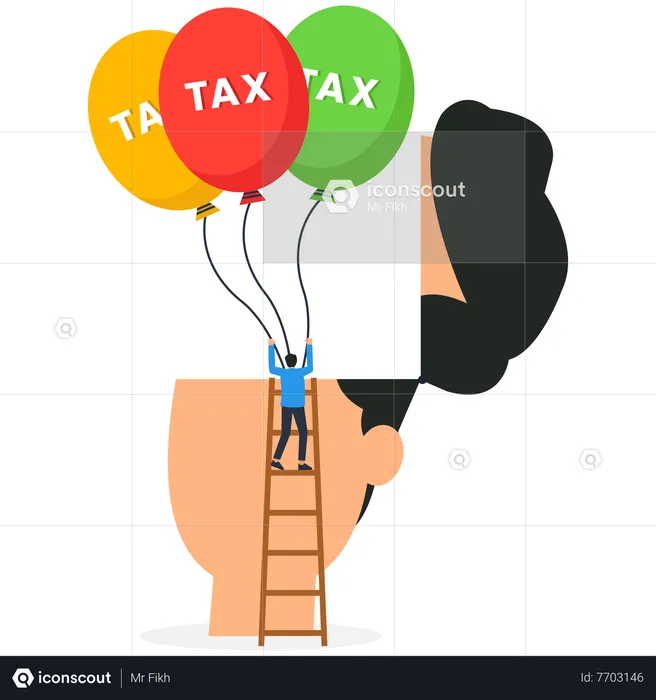 Empresário tendo carga tributária  Ilustração