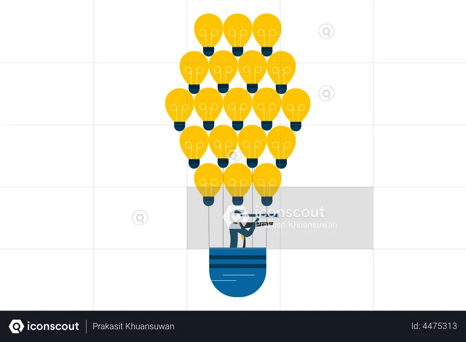 Empresário com ideia de negócio  Ilustração