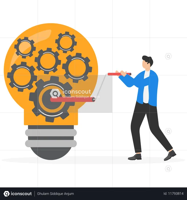 Empresário tendo geração de ideias  Ilustração