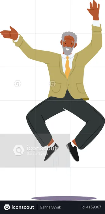Empresário comemorando o sucesso  Ilustração