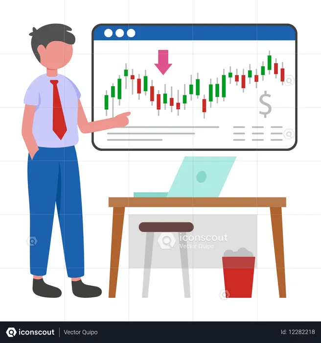 Empresario comparte datos del Mercado Financiero  Ilustración