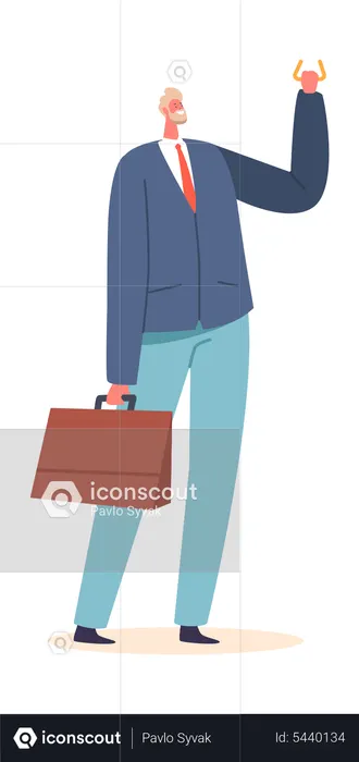 Empresario con maletín  Ilustración