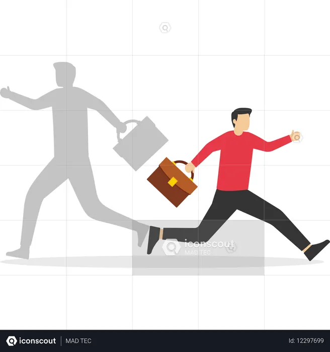 Empresário correndo em um caminho diferente  Ilustração