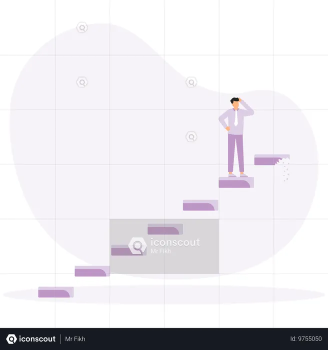 El empresario da pasos hacia su misión  Ilustración