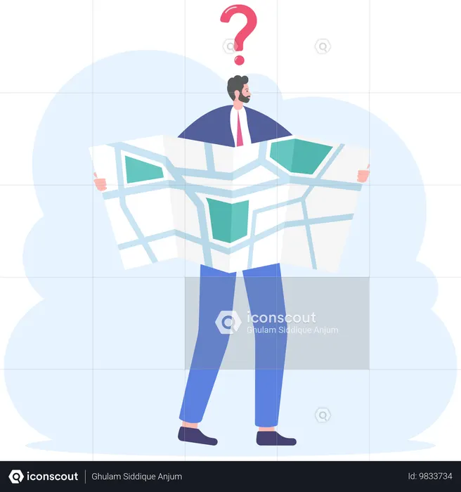Empresario encontrando dirección  Ilustración