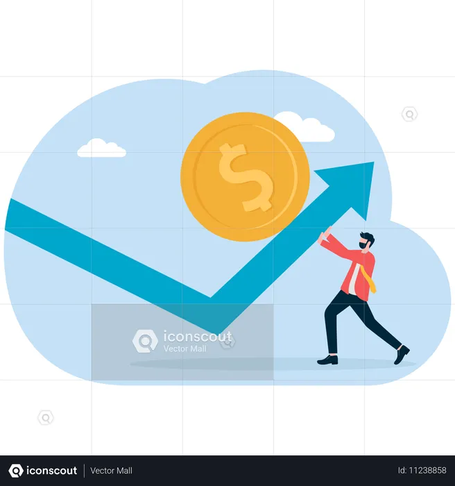 Empresário enfrentando crise financeira  Ilustração